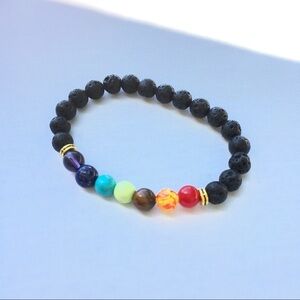 Chakra lava stone bracelet 🌈